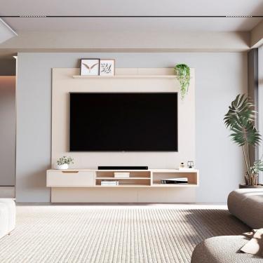 Imagem de Painel para Tv 84 Polegadas 100% Mdf Plus Off White
