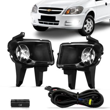 Imagem de Kit Farol de Milha Celta 2012 a 2016 e Prisma 2012 Auxiliar Neblina Botão Original