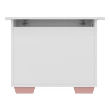 Imagem de Baú Organizador Caixa de Brinquedos Multimóveis Branco/Rosa