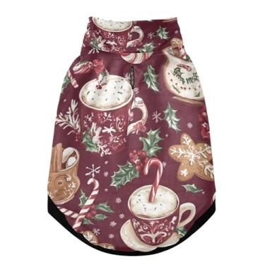 Imagem de SEHANY Casaco de Natal de gengibre para cães pequenos, super quente, à prova de vento, jaqueta de inverno, macia, aconchegante para animais de estimação, moletom para clima frio na neve com furo na