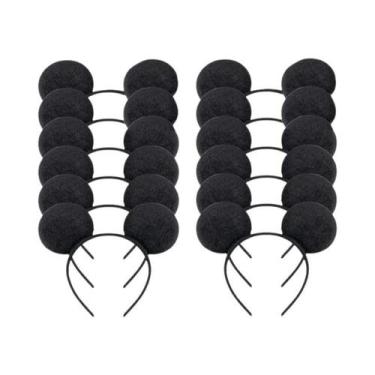 Imagem de Tiara De Orelhas De Minnie Mouse Com Laço Sólido Para Festa De Anivers