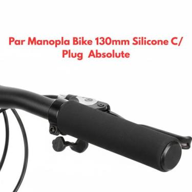 Imagem de Par Manopla Punho Bicicleta 130mm Silicone Absolute C/ Plug