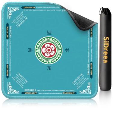 Imagem de Mahjong Mat, 32.4×32.4 Inch Noise Reduction Anti-Slip Mahjong Mat for Table, Mahjong Table Mat for Poker, Card, Board Games Table Mat, Tile Games, Dominoes (Teal)