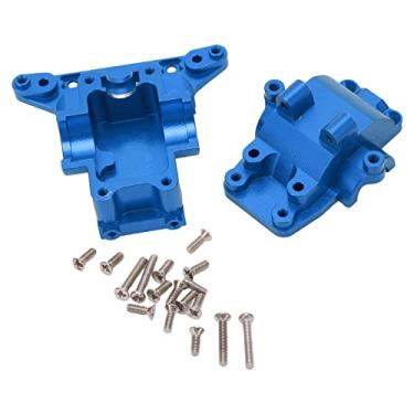 Imagem de CUOFYUNL Caixa de câmbio dianteira traseira Caixa de câmbio universal de liga de alumínio para carro RC Caso para carro LaTrax 1/18 RC (Azul)