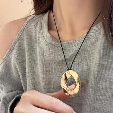 Imagem de Colar Western Boho para mulheres, gargantilha de couro, joias, presentes, moderno, concerto, outono, moda, presentes de Natal, presentes de amizade para mulheres, dia dos namorados, Medium, Latão, Sem