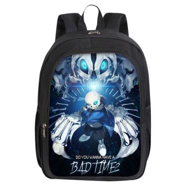Imagem de Mochila Undertales Sans Cartoon Kids School 30x16x40cm