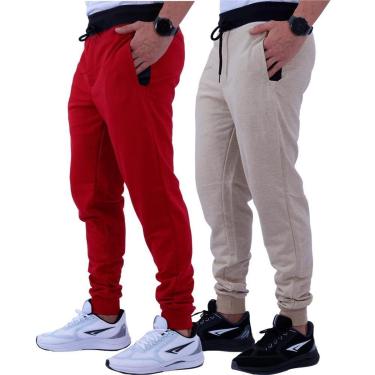 Imagem de Kit 2 Calças Masculina MXD Conceito Moletom Slim Fit Cores Cor:;Tamanho:GG;Gênero:Masculino-Masculino