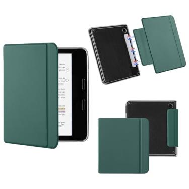 Imagem de Vane Oak Capa magnética destacável para 17.8 cm Kobo Libra Color (2024)/Kobo Libra 2 (2021), capa fina de couro PU e capa traseira de TPU ultra transparente com despertar/hibernar automaticamente