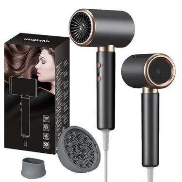 Imagem de Secador de Cabelo Profissional 220V 2000W Turbo Ionic Silenciosoc com Difusor Pequeno Portátil para Viagens (220V+Difusor)