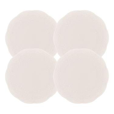 Imagem de Jogo 4 Prato De Sobremesa Porcelana New Bone Butterfly Branco Off White Lyor 19cm