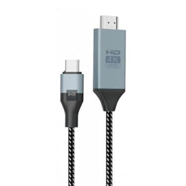 Imagem de Adaptador Tipo USB-C para HDMI, Cabo HDMI para Dispositivos USB-C para TV — Compatível com iPhone 15/16/17, Samsung S25/S24, iPad Pro/Air, MacBook, Xiaomi e Motorola — Qualidade de Imagem Até 2K