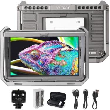 Imagem de VILTROX Monitor de campo de vídeo de câmera DC-X3 6 polegadas 2000Nits com Rig Cage, Full HD 1920x1080 tela sensível ao toque diretor AC monitor com 4K HDMI/3G-SDI Loop in & Out 3D Lut RGB Parade