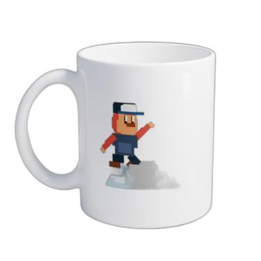 Imagem de Caneca Xícara de Café Porcelana 300ml Com Design Ícone Pixelado Videogame
