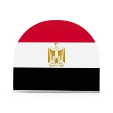 Imagem de Suporte de guardanapo de papel com bandeira do Egito, suporte de guardanapo acrílico para mesas, suporte de guardanapo vertical para jantar cozinha restaurante decoração de casa acessórios de bar