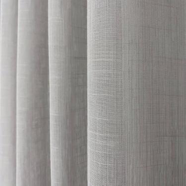 Imagem de Cortina Gaze de Linho 4.00m de Largura - Sem Forro, Compatível com Trilho Suiço, Cortina Translúcida Decorativa, Ideal para Sala, Quarto e Escritório, Aconchegante e Fácil de Instalar (Cinza,2,70)