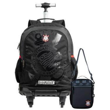 Imagem de Kit Corinthians Mochila Rodas + Lancheira Térmica Original - Xeryus