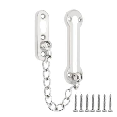 Imagem de Corrente de aço inoxidável, corrente de trinco de porta, corrente de porta, kit de corrente de fácil instalação, ferragens domésticas para armários, cercas, alojamento de viagem, portas residenciais