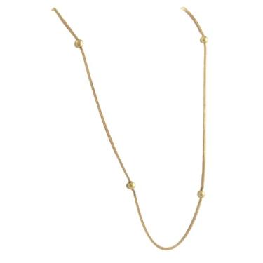 Imagem de Gargantilha Feminina Grumet Dupla com Bolinhas 3 mm em Ouro 18K 750 Legítimo 40 cm com Certificado