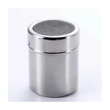 Imagem de 1 pacote com 1 coqueteleira em pó, espanador de canela e peneira de farinha de malha fina de aço inoxidável para bicarbonato de sódio, farinha, canela, cacau, 200 ml, pequeno