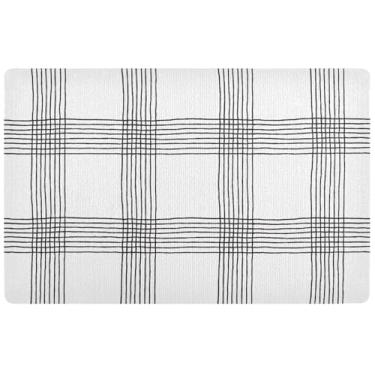 Imagem de Capacho xadrez irregular, personalizado, engraçado, para Halloween, tapete de porta ao ar livre, tapetes de porta internos para entrada 81 x 50 cm