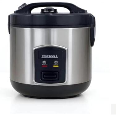 Imagem de Panela de Arroz Elétrica, 1 Litro, 400W, 220V, Preta, com Copo Medidor e Colher