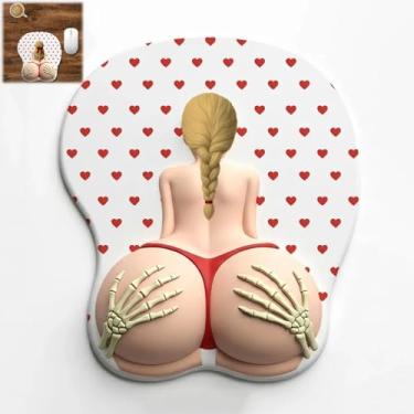 Imagem de Husband Property Tapete de mouse 3D com descanso de pulso, descanso de pulso ergonômico em gel, base de borracha antiderrapante, mouse de silicone macio para mesa de escritório, presente personalizado