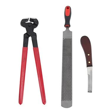 Imagem de GLOGLOW Kit de Ferramentas de Reparo de Cascos, Aparador de Cascos de Arquivo Dupla Face de Aço para Ferradores Profissionais, Conjunto Completo de Acabamento para Cavalos, Gado, Ovelhas e Burros