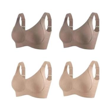 Imagem de Sutiãs Sem Fio De Grande Tamanho Para Mulheres, 4PCS, Confortáveis, Re