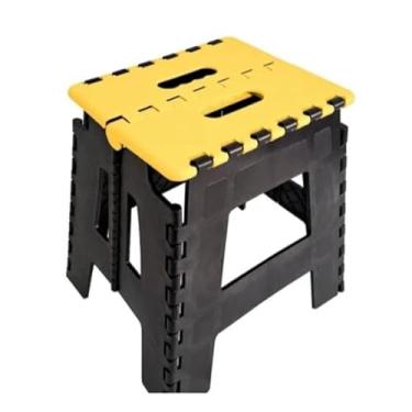 Imagem de Banquinhos - Banqueta Dobrável - De Plástico - Até 100 Kg - Resistente Para Viagem - 31 * 32 * 27cm, Leve para Transporte e Durável para Uso Prolongado no Brasil(Amarelo)