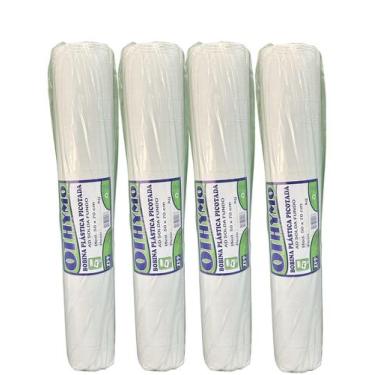 Imagem de Bobina plástica picotada 50x70 4un saco transparente mercado - E A COS