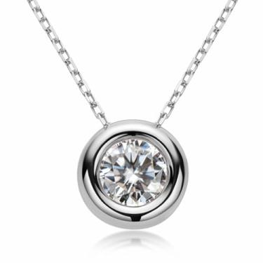 Imagem de JL LITTLE FOREST Colar feminino Moissanite, pingente solitário de 1-3 quilates, prata esterlina 925, diamantes redondos D-E, cor VVS1, claridade, banhado a ouro branco, presentes de casamento para