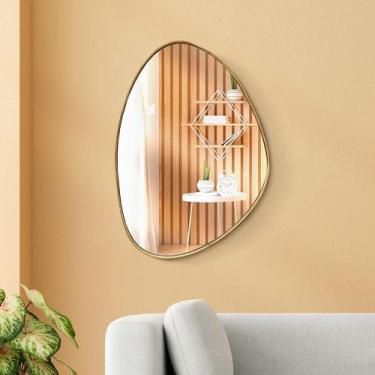 Imagem de Espelho Com Lamina Madeira Decorativo Organico Borda Moldura Luxo - Ek