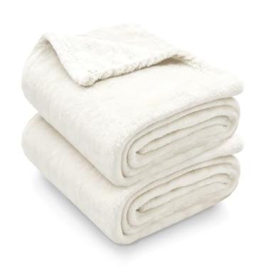 Imagem de Tewloss Cobertores de lã a granel 127 x 152 cm - pacote com 2 cobertores macios de pelúcia de flanela para sofá, cama, casa - Presentes leves e quentes para casamento, viagens, animais de estimação