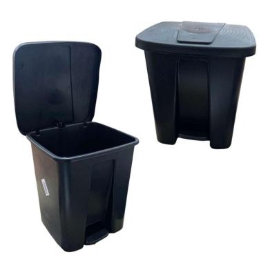 Imagem de Lixeira Com Pedal 16l Preta Para Cozinha E Banheiro