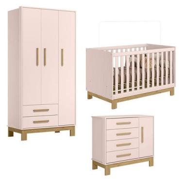 Imagem de Quarto de Bebê Q Encanto Slim Rosa Acetinado  Qmovi