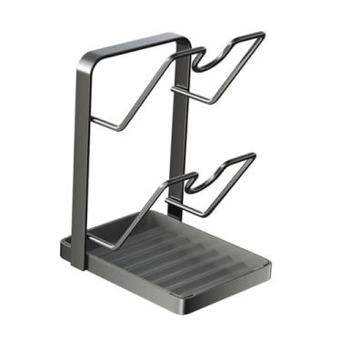 Imagem de ＫＬＫＣＭＳ Suporte para tampas de panelas, tábua de corte e organizador multifuncional em aço carbono, e profissional.