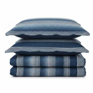 Imagem de Kit Cobre Leito Colcha Magnus Casal 3 Peças Dupla Face Estampado Geomé