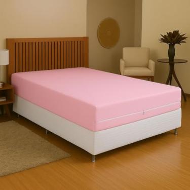 Imagem de Capa Para Colchão Casal 138x188cm JGM com Zíper Malha Gel Premium | Proteção Antialérgica, Conforto e Alta Durabilidade (Rosa)