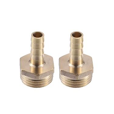 Imagem de X AUTOHAUX 2 peças 8 mm diâmetro externo farpado para mangueira BSP 1/5.1 cm cauda de farpa adaptadores de rosca macho acessórios de compressão de soquete de mangueira de latão