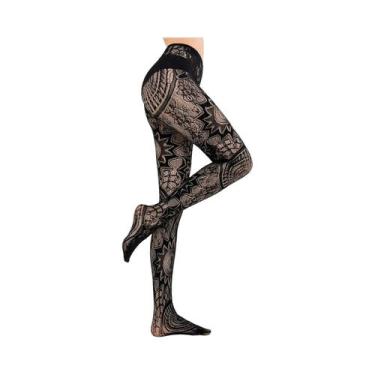 Imagem de Meias De Renda Preta Em Estilo Gótico Punk Lolita Para Meninas, Meias 