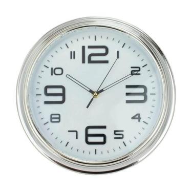Imagem de Relógio Parede Redondo Prateado 33X33Cm - Tascoinport
