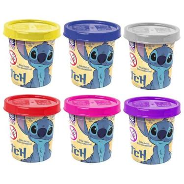 Imagem de Brinquedo Kit 6 Massinhas De Modelar Stitch Infantil Com Acessórios Pa