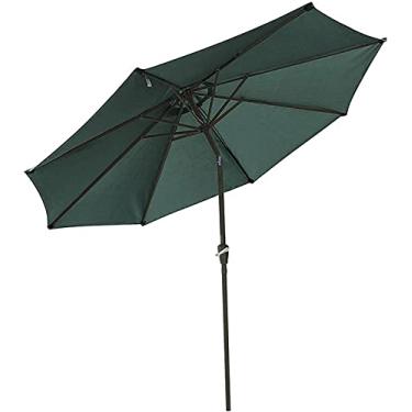 Imagem de Guarda-sol de jardim, guarda-sol, guarda-chuva, pátio, exterior, 8 costelas, guarda-chuva, de mesa, resistente ao desbotamento com manivela