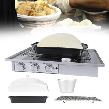 Imagem de ZDJZMGZ Caixa de controle de umidade de massa, máquina de fermentação de pão, capa de policarbonato transparente, corpo destacável, botão mecânico independente, para fazer pão, iogurte, pães cozidos