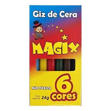 Imagem de 1 Caixa Giz De Cera Fino 6 Cores 24g Magix