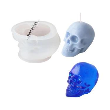 Imagem de Molde De Silicone Grande Em Forma De Crânio 3D Para Resina Epóxi, Fabr