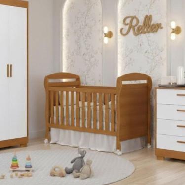 Imagem de Berço 2 em 1 100% Mdf 120cm X 148cm Danny Savana Fosco