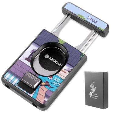 Imagem de KEENSUN - Guilhotina de liga de zinco aço inoxidável impressão 3D cortador de charuto cobra com um sistema de bloqueio de pressão, calibre 60 anéis, lâmina de corte recortada de aço inoxidável 420J2