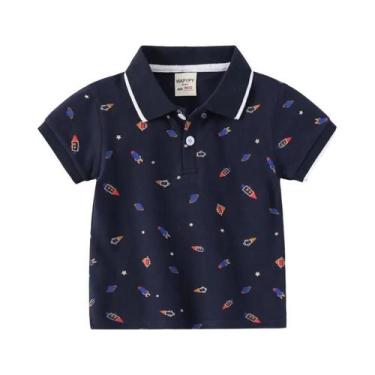 Imagem de Camisetas Polo De Algodão Para Meninos De 0 a 7 Anos, Manga Curta, Rou