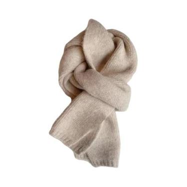 Imagem de Cachecol De Lã De Ovelha Longo E Grosso Para Homens E Mulheres, Cor Só